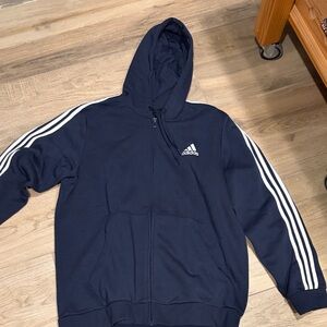 Adidas Men's Dark Blue Hoodie Jacket new without tags